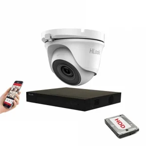 2x Cameras CCTV Security System 2MP HiLook By Hikvision 20m IR DVR 8 Channel 2MP AOC - 2xTHC-T120-MC- DVR-208G-F1(B)(S)