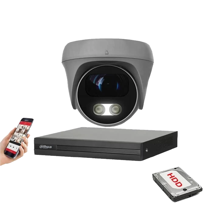 2x Cameras CCTV Security System 5MP Unbranded ColorVu 25m IR DVR 8 Channel 5MP Hybrid - 2xCAM-COLORVU-5MP-LTW - XVR1B08H