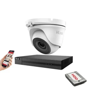 2xCameras CCTV Security System 2MP Hilook By Hikvision 20m IR DVR 8 Channel 2MP AOC - 2xTHC-T120-MC-DVR-8CH-HYL2MP