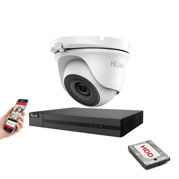 4x Cameras CCTV Security System HiLook By Hikvision 5MP 20m IR DVR 8 Channel - 4xTHC-T150-M-DVR-208Q-K1